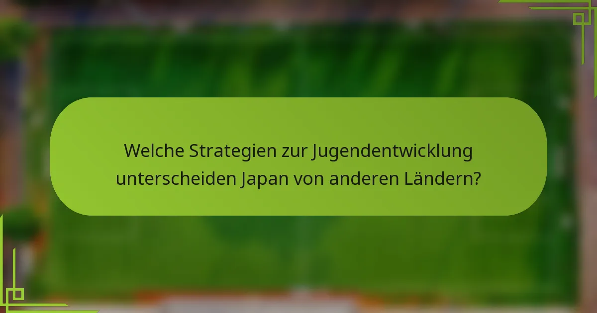 Welche Strategien zur Jugendentwicklung unterscheiden Japan von anderen Ländern?