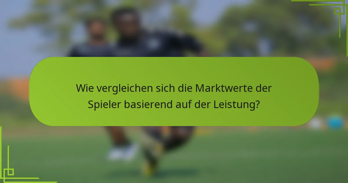 Wie vergleichen sich die Marktwerte der Spieler basierend auf der Leistung?