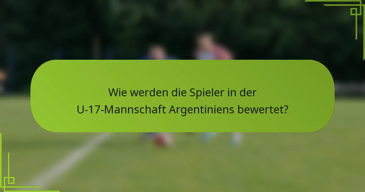 Wie werden die Spieler in der U-17-Mannschaft Argentiniens bewertet?
